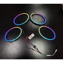 Piksel Neon Ledli Oval 6*9 Hoparlör Midrange Kapağı 4ADET Kapak+Modül Soket Tak Çıkart Kolay Montaj