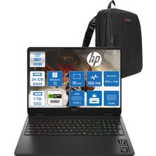 Hp Omen 16-AM0016NT Intel Core I7 14650HX 24GB Ddr5 1tb SSD RTX5060 Gddr7 8gb Windows 11 Pro 16 Inç Wuxga (1920 x 1200) 165HZ 3ms 400NIT 100% Srgb Taşınabilir Bilgisayar WBQ3R2EAP08 + Zetta Çanta