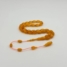 Bal Renkli Hareli Süzme Yapılı Usta Işi Sıkma Kehribar Tespih