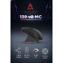 Ajazz AJ139 V2 Mc 24.000 Dpı PAW3311 Ultra Hafif 3 Modlu Oyuncu Mouse - 500MAH Batarya