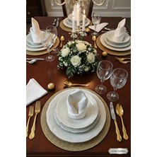 Luxury Yemek Takımı 24 Parça Gerçek Altın Lüks Modern