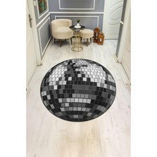 Dolce Mariee Disko Topu Desenli Süngerli Kaymaz Dot Taban Dijital Baskı Halı H1060