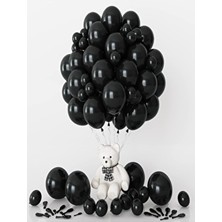 30'lu Siyah Pastel Balon – 12 inç Helyum Uyumlu ve Dayanıklı Balonlar için Şık Seçenek