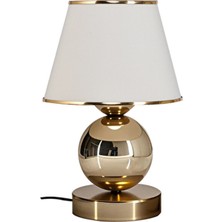 Evlight Perla Gold Masa Üstü Krem Komidin Başı Abajur