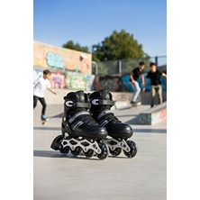 Vadi Çift Sıra Işıklı Silikon Teker Ayarlanabilir Paten – Alüminyum Gövdeli, Çantalı Set