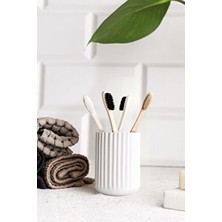 Lalezen Home Beyaz Beton Diş Fırçalık Şık Tasarım ve Suya Dayanıklı Özellikler ile