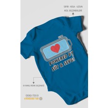 Powered By Süt ve Sevgi Baskılı Bebek Zıbını – Çıtçıtlı Body 8 Renk | %100 Pamuk Kısa Kol