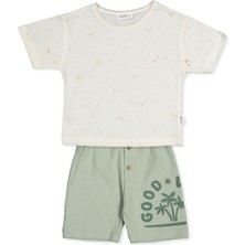 Bebetto Waffle Şort 2li Takım (Palm Tıme) Yeşil