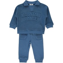 Bebetto Balıksırtı Üç Ip Sweat 2li Takım (Mountaın Range) Indigo