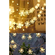 H Pp Hello Peoples Kar Tanesi LED Pilli 5 Metre 28 LED Gün Işığı Kristal LED Şeffaf Kablo Yılbaşı Özel