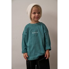 Oh la la Koala For Little Ones Yeşil Nakışlı Oversize Uzun Kollu T-Shirt