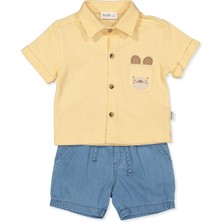 Bebetto Tencel Şort 2li Takım (Colored Lınes) Sarı