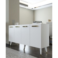 Demonte Decor 8226-128DD KB150 Konsol,tv Ünitesi Beyaz-Altın