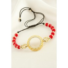 Çeyrek Altın Koyulabilir Kristal Taşlı Bileklik