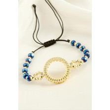 Çeyrek Altın Koyulabilir Kristal Taşlı Bileklik