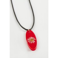 Papatya Oval Epoksi Kolye