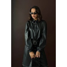 Cemo Suni Deri Uzun Kollu Gömlek