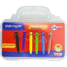 Kids Mode Yağlı Pastel Boya Altıgen 24 Renk Çok Renkli Premium DKPB107 Çantalı