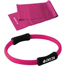 Delta Pilates Egzersiz Çemberi, 120X15 cm Jimnastik Pilates Bandı Lastiği 2li Plates Seti