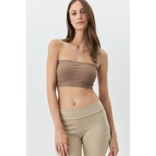 C&city Balensiz Dikişsiz Lazer Kesim Straplez Büstiyer Çıkarılabilir Pedli 1019 Cappucino