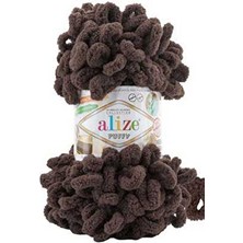 Alize ( 5 Adet ) Puffy El Örgü Ipliği Tığsız Şişsiz Toprak Rengi 534 5li Paket