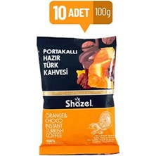 Shazel Portakallı Hazır Türk Kahvesi 100 G x 10 Adet (Aromalı)