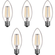Orbus B36 4W LED Filament Mum Ampul – Sarı Işık, E27, 400LM 5li