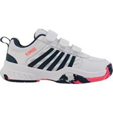 K-Swiss Court Express 2 Çocuk Tenis Ayakkabısı Beyaz Nefes Alabilir Tekstil Taban ile Günlük Kullanıma Uygun
