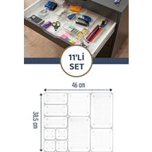 Meleni Home 11 Modüler Banyo Makyaj Takı Düzenleyici Plastik Malzemeden 46x38.5 cm Masaüstü Organizer
