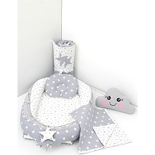 Umaybebek 5 Parça - Bebek Uyku Yatağı, Baş Yastık, Bebek Pikesi, Yorganı, Dekoratif Bulut Yastık