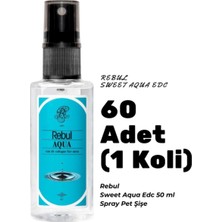 Rebul Aqua Edc 50ML Sprey Pet Şişe 60 Adet (1 Koli) Aqua Kokulu Kolonya