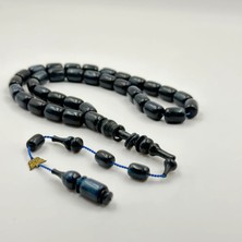 Emine Reşvani Usta Işçilikli Halkalı Imame Simli Petrol Sıkma Kehribar Tespih