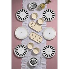 Kitchen Life 14 Parça 6 Kişilik Black Birds Kahvaltı Takımı-Lüx Kahvaltılık Sunum Seti Tabağı