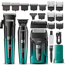 Vgr Voyager V-694 Profesyonel Şarjlı Traş Makinesi Seti - 3'ü 1 Arada Kuaför Seti Mavi