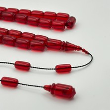 Usta Işçilikli Kırmızı Ateş Kehribar Tespih