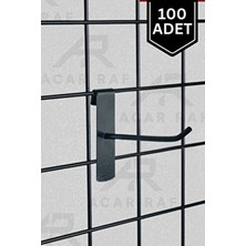 Acar Raf Siyah Tel Pano Kancası 100 Adet 10 cm Raf ve Tel Askısı Tel Çubuk