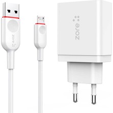 Alan Tech ​​zore Xmac Serisi Zr-X2 Micro 2 In 1 Şarj Seti - Beyaz