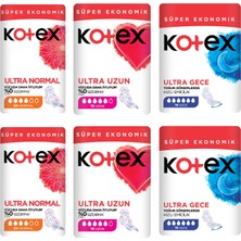 Kotex Ultra Normal - Uzun - Gece 6 Lı Karma Paket