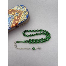 Bülbül Atölye Işçiliği Gümüş Püsküllü Alman Sıkma Kehribar Tespih