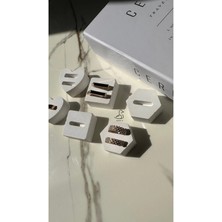 Geometrik Desenli Taş Tozu Yüzük Stand Set 6'lı