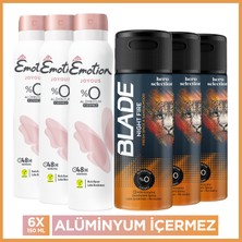 Blade Night Fire Erkek Deodorant 3x150 Ml, Emotion Joyous Kadın Deodorant 3x150 Ml Alüminyumsuz