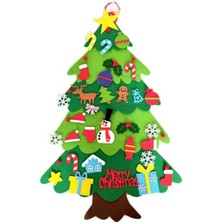 Empressco Renkli Keçe Figürlü Yılbaşı Ağacı, Asılabilir, 32 Parça, Işıklı, 70X100 cm