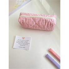 Pembe Pötikare Kapitone Kalemlik – Astar­lı, Puf Puf Yumuşacık, Geniş Hacimli 1. Sınıf Kalite