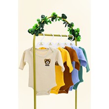 Maysa Mağazacılık 5'li Bebek Çıtçıtlı Uzun Kollu Renkli Smile Desenli Zıbın %100 Organik Pamuk Waffle Kumaş