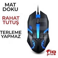 Fioplus Oyun Mouse Kablolu USB Optik Oyuncu Mause Ergonomik LED Işıklı Gaming