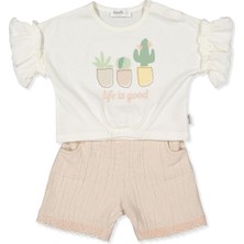 Bebetto Dokuma Şort 2li Takım (Classy Gırl) Bej