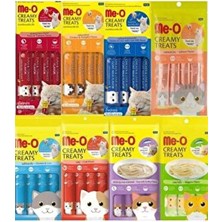 Me-O Meo Creamy Treats 8 Li Karma Paket 4X15 gr Ek Besin ve Kedi Ödülü Toplam 480 gr