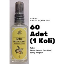 Rebul Sweet Lemon Edc 50ML Sprey Pet Şişe 60 Adet (1 Koli) Sweet Lemon Kokulu Kolonya