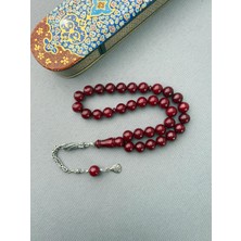 Bülbül Atölye Işçiliği Gümüş Püsküllü Alman Sıkma Kehribar Tespih