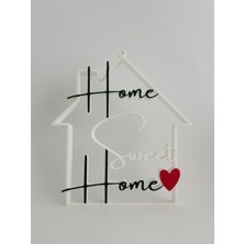 Hasfar Tech 3D Baskı Home Sweet Home Yazılı Modern Dekoratif Hediyelik Masaüstü Dekor Obje Duvar ve Kapı Süsü